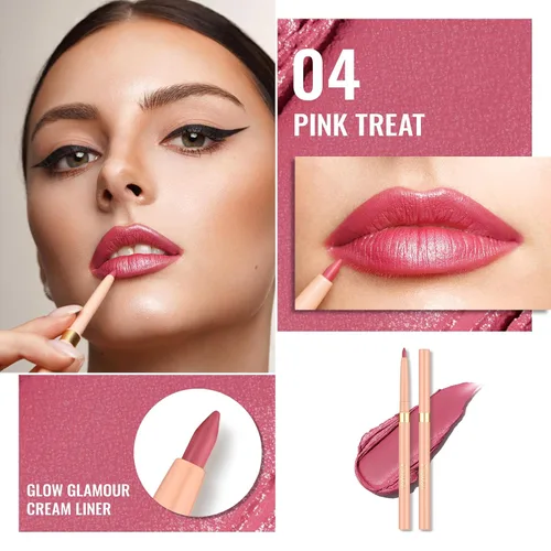 Miniatura 4 de Oulac Juego de lápiz labial y delineador de labios de 3 piezas de alto impacto con fórmula hidratante, belleza vegana, color de labios de cobertura