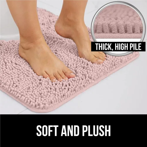 Miniatura 385 de Gorilla Grip - Tapete de baño de felpilla gruesa, suave y absorbente, secado rápido, de microfibra, con reverso de caucho, para piso de ducha, Nube