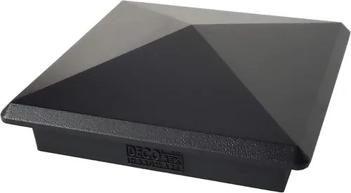 Miniatura 35 de Tapa de aluminio en forma piramidal para postes de madera, color negro (4 unidades)