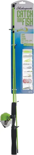 Shakespeare Catch More Fish Combo de carrete y caña de pesca con kit Verde - Claro