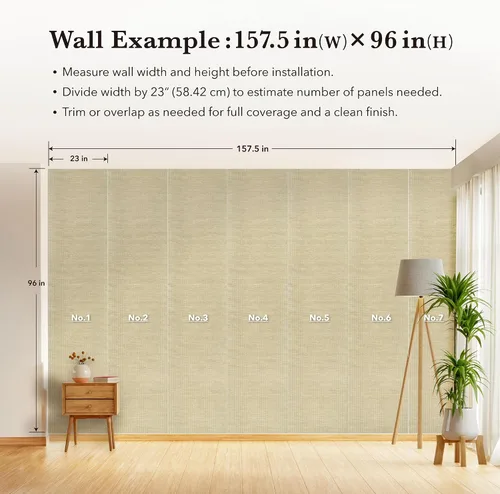 Miniatura 8 de GoDear Design Papel tapiz texturizado, papel tapiz de imitación de tela de hierba, 23" An x 96" L, papel sin pegar, tono Timber