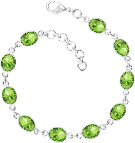 Miniatura 6 de Pulsera de piedras preciosas, pulsera ajustable con superposición de plata para mujeres y niñas, regalos de Navidad