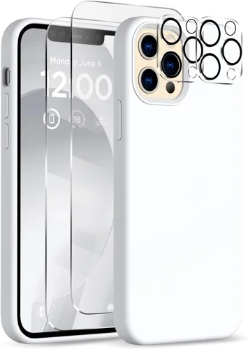 Miniatura 29 de Funda para iPhone 12 Pro Max, [2 protectores de cámara + 2 protectores de pantalla], funda protectora de silicona de cuerpo completo a prueba