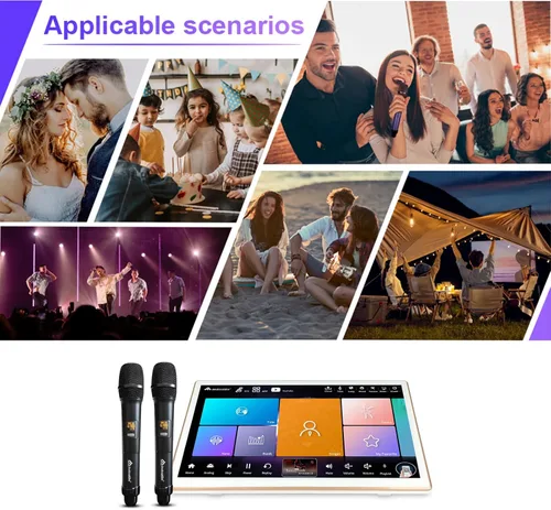 Miniatura 2 de Inandonkod - Máquina de karaoke 2025, control de aplicación de teléfono con pantalla táctil de 18.5 pulgadas, canciones de descarga gratuita