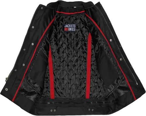Miniatura 3 de COMMUTER - Chaqueta de motocicleta para hombre, piel de búfalo premium, armadura CE, bolsillos utilitarios, Street Cruiser Motorbike Biker Negro