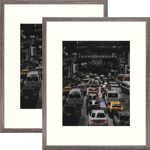 Miniatura 15 de Golden State Art, Marco de fotos de 11 x 14 pulgadas, para pared, fotos y pósteres de 8 x 10, pintura/impresión, bodas, paisajes (gris, paquete de 2)