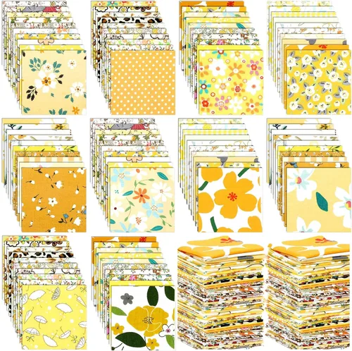 Kinlop - 600 piezas de cuadrados de tela de algodón precortados de 4 x 4 pulgadas, cuadrados de acolchado con estampado floral para manualidades,