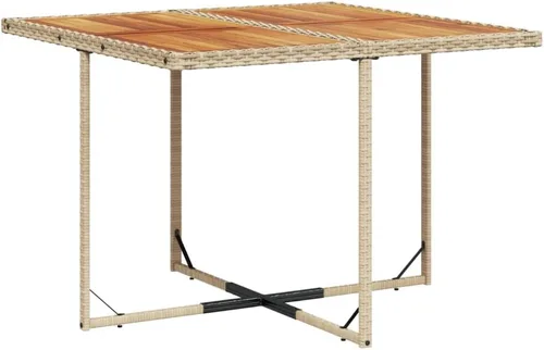 Miniatura 4 de Juego de comedor de patio de 5 piezas, muebles de exterior sintético de ratán beige, mesa rectangular con 4 sillas, resistente a la intemperie