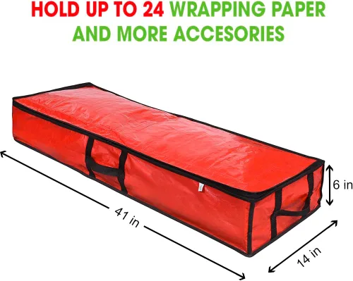 Miniatura 5 de ProPik Contenedores de Almacenamiento de Papel de Regalo Organizador de Papel de Regalo Debajo de la Cama 41"x14"x6" Se Adapta a 18-24 Rollos Cabe