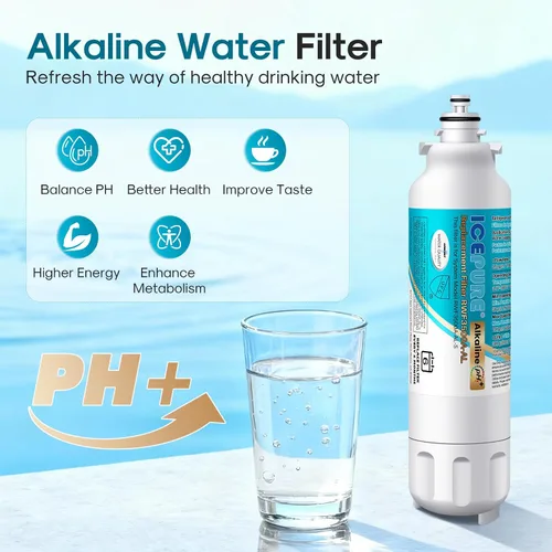Miniatura 4 de ICEPURE Filtro de agua alcalino para refrigerador ADQ73613401 y reemplazo del filtro de aire para LG LT800P, LT800PC, ADQ75795104, ADQ736134
