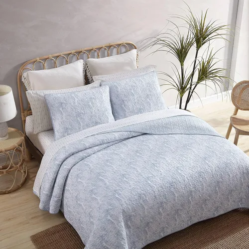Miniatura 3 de Tommy Bahama - Juego de edredón tamaño Queen, decoración reversible de algodón para dormitorio con fundas a juego, ropa de cama costera con reverso