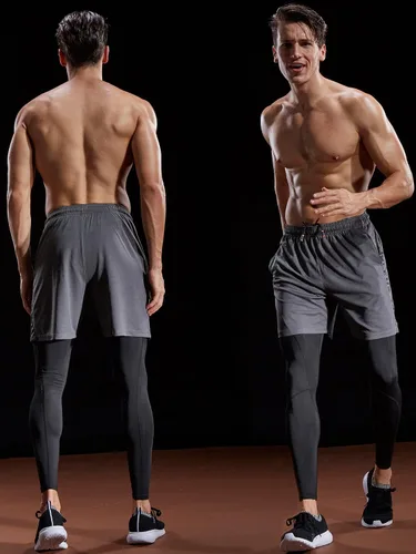 Miniatura 5 de NELEUS Pantalones cortos deportivos ligeros de entrenamiento con bolsillos para hombre