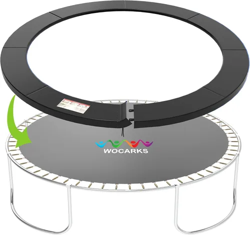 Almohadilla para Trampolín, 10ft 12ft 14ft 15ft 16ft Almohadilla de Seguridad de Repuesto para Trampolín, Impermeable y Resistente al Desgarro Negro