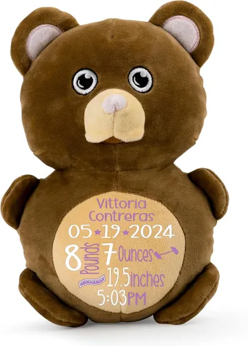 Miniatura 17 de Animal de Peluche Elefante Personalizado - Anuncio Personalizado de Estadísticas de Nacimiento Animales de Peluche Elefante para Bebés, Baby Shower