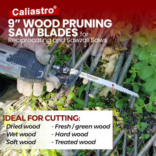 Miniatura 7 de Hojas de sierra de poda de madera de 9 pulgadas para sierras recíprocas/Sawzall - Paquete de 5 Caliastro
