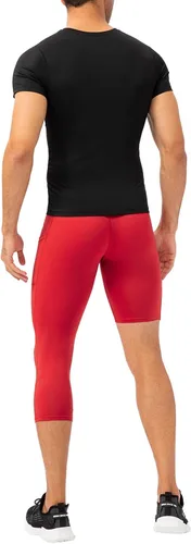 Miniatura 54 de Pantalones de compresión de 3/4 de una pierna para hombre, mallas de baloncesto atléticas para correr, leggings deportivos de capa base capri