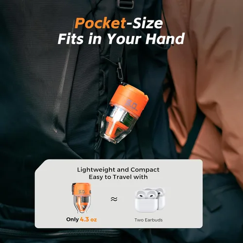 Miniatura 4 de FLEXTAILGEAR Max Pump 3 Air Pump for Inflatables, 5Kpa Portable Air Pump, 500L/min Air Mattress Pump with Camping Light, Electric Pump for Naranja