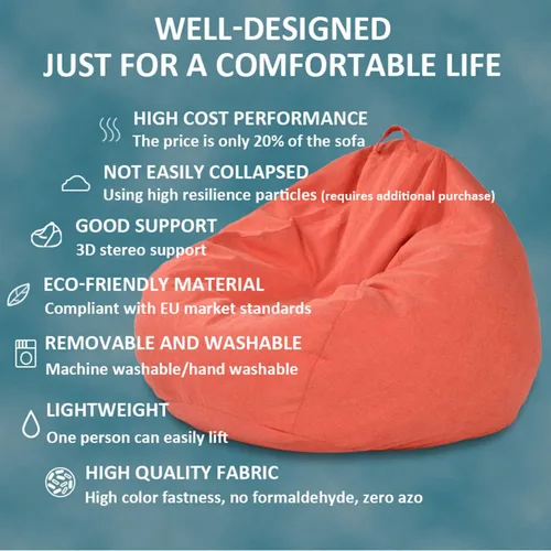 Miniatura 4 de Puf para adultos, puf para almacenamiento de animales de peluche, con cómoda almohada y reposapiés, para organizar juguetes de peluche o textiles
