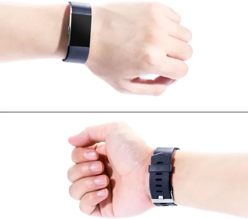 Miniatura 6 de Correas de reemplazo Maledan compatibles con Fitbit Charge 2, paquete de 3, grandes, gris/azul/negro Negro/Azul/Gris