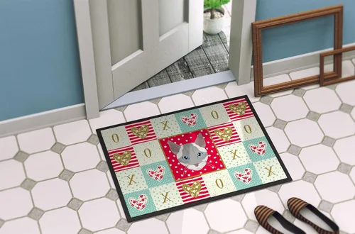 Miniatura 4 de Caroline's Treasures CK5139JMAT - Tapete Ojos Azules Cat Love de 24 x 36 pulgadas, tapete rojo para puerta delantera, para interiores y exteriores