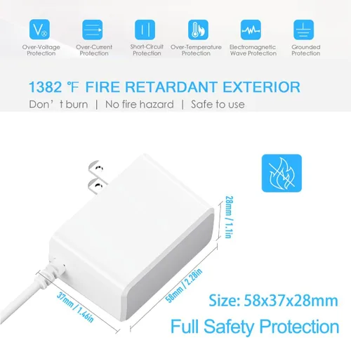 Miniatura 3 de Cable de alimentación para cargador de monitor de bebé VTech: adaptador de 6 V USA UL para DM221 DM221-2 DM223 DM251 (unidades de padres y bebés)