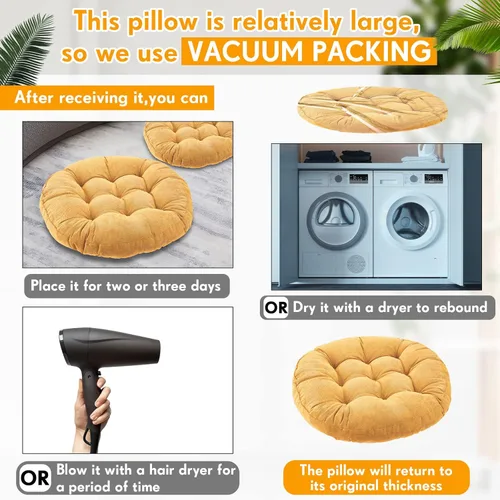 Miniatura 2 de Almohadas de suelo Jerify 22 x 22 Pulgadas Redondas Cuadradas Grandes Almohada de meditación para piso para aula Meditación para adultos Almohada