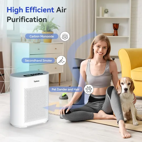 Miniatura 7 de Purificadores de aire para el hogar de hasta 2200 pies cuadrados de habitación grande, purificador de aire Hepa H14 con pantalla de monitor