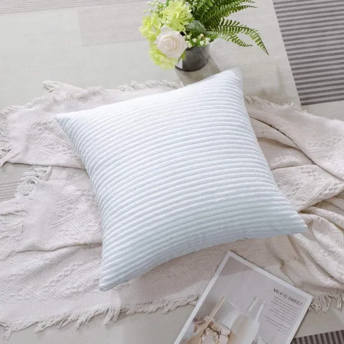 Miniatura 47 de Artscope Fundas de Almohada de Pana a Rayas Acogedoras Súper Suaves Decorativas Cuadradas Fundas de Cojín para Sofá Sillón Dormitorio Decoración