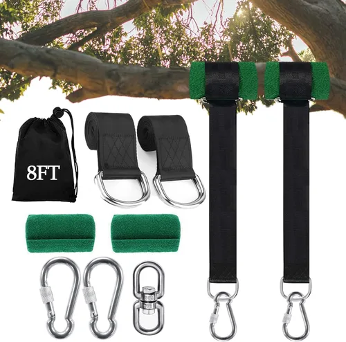 Miniatura 9 de Juego de correas de columpio para árbol (juego de 2), correas de columpio de árbol de 3 pies/8 pies/10 pies/20 pies/30 pies con capacidad para 2500