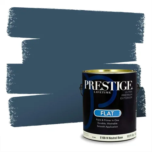 Miniatura 580 de Pintura Exterior + imprimación PRESTIGE, todo-en-uno, 1 galón, acabado mate, color comparable al Valspar* Royal Gray* VS151-Gris real