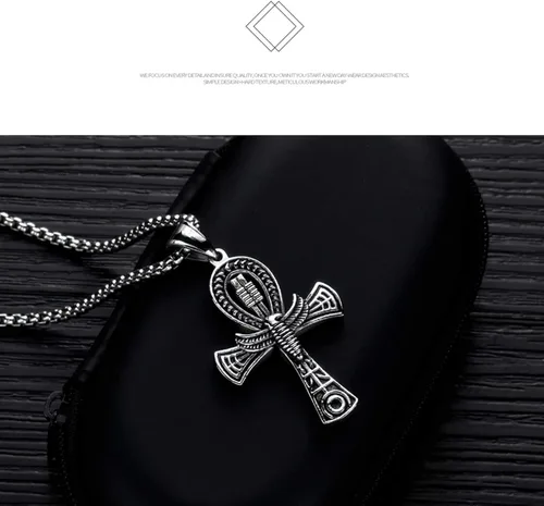 Miniatura 3 de Rehoboth Collar con colgante de cruz de Ankh copta egipcia antigua de acero inoxidable para niños mujeres y hombres cadena de 24 pulgadas