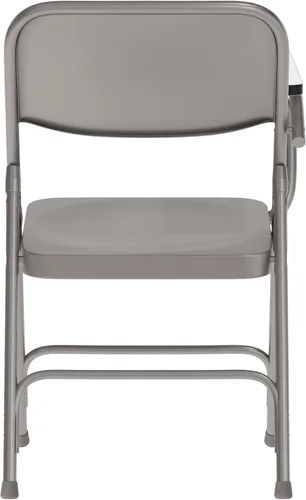 Miniatura 7 de EMMA + OLIVER Silla plegable de acero prémium con brazo para tableta para diestros