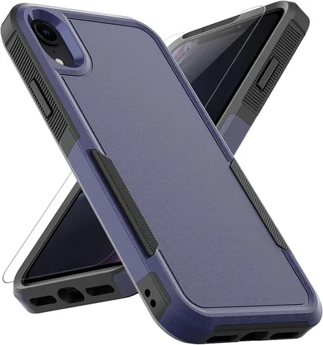 Miniatura 8 de Funda para iPhone XR: funda protectora de doble capa resistente para teléfono celular, a prueba de golpes, resistente, con protector de pantalla