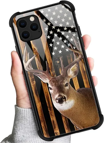 Miniatura 6 de Funda compatible con iPhone 13 Mini, fundas para mujeres y niñas, diseño de bandera de venado y cola blanca Bandera de ciervo de cola blanca
