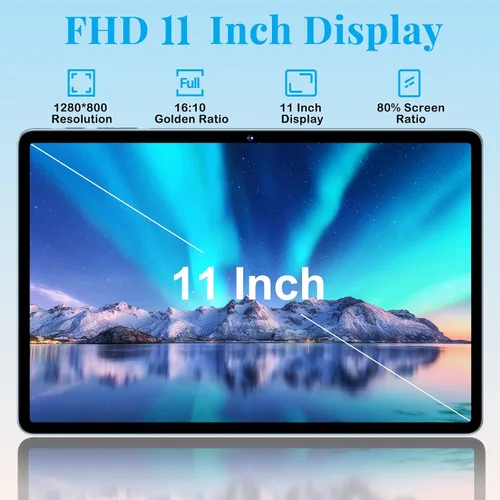 Miniatura 5 de Tablet de 11 pulgadas, tabletas Android 15 2026 con Octa Core, 24GB+256GB, cámara de 13+5MP, tabletas electrónicas con Widevine L1, batería de Azul
