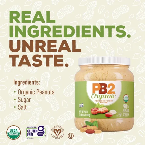Miniatura 5 de PB2 Mantequilla de maní en polvo orgánica Certificado orgánico USDA, proyecto verificado sin OMG, mantequilla de maní en polvo sin gluten