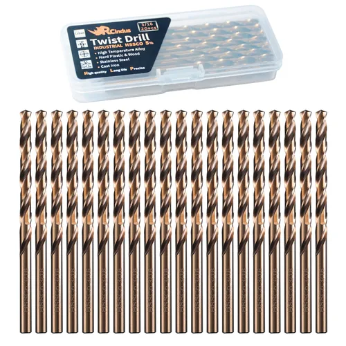 Miniatura 7 de (20PCS) Broca de cobalto de 1/8", brocas de metal HSS M35 para acero, acero inoxidable, hierro fundido, plástico duro y madera