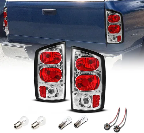 Miniatura 7 de AmeriLite Par de luces traseras de repuesto para Dodge Ram 1500 2002-2006 03-06 Ram 2500 3500 Pickup estilo europeo negro transparente - lado