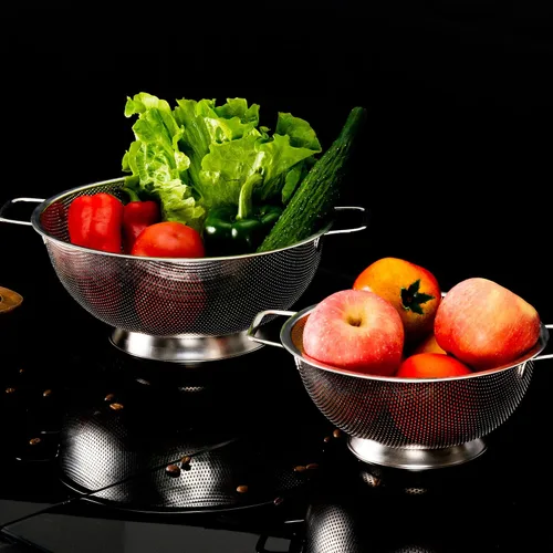 Miniatura 8 de Gulex Colador de acero inoxidable de 3 cuartos, colador para alimentos de cocina, apto para lavavajillas