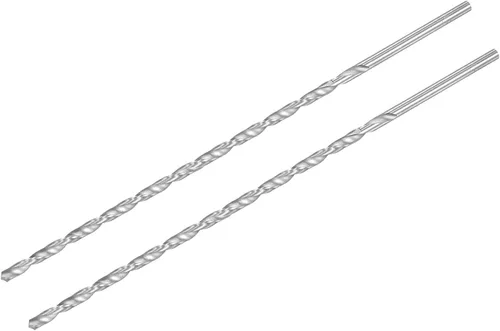 Miniatura 6 de uxcell HSS (acero de alta velocidad) Brocas helicoidales extralargas, diámetro de taladro de 0.118 in de diámetro de 7.874 in de longitud
