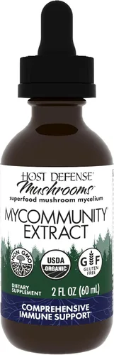 Host Defense MyCommunity Extract - Suplemento de hongos de mezcla de 17 especies para apoyo inmunológico - Extracto con melena de león, reishi,
