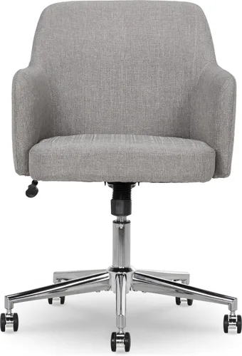 Miniatura 4 de Amazon Basics Silla de oficina moderna para el hogar con ruedas de rodamiento suave, altura ajustable, giro de 360 grados, gris claro