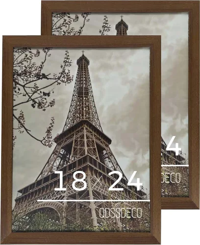Miniatura 14 de QDSSDECO Marco para póster de 18 x 24 pulgadas, marco de madera negra con plexiglás de formatos horizontal y vertical, para colgar en la pared