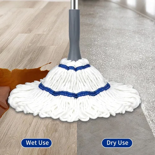 Miniatura 5 de Silkyhose Escoba Auto-Escurrimiento Giratoria de Algodón con Mango Largo para Seco y Húmedo con Rotación para Limpieza de Pisos de Cocina, Baño