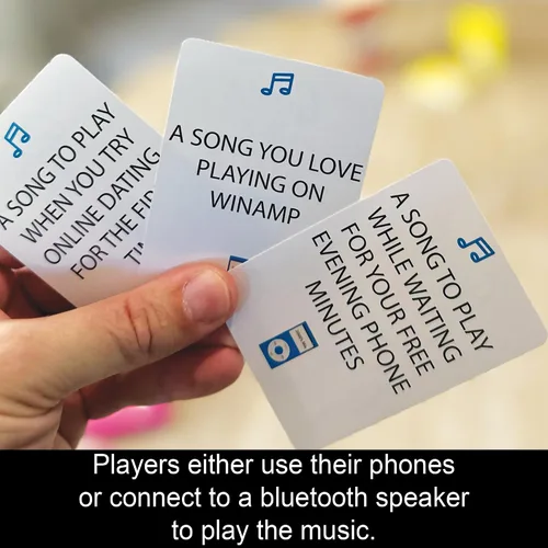 Miniatura 5 de Game That Song Expansión de mezcla de 2000, 50 cartas nuevas, juego de cartas de música para familiares, adultos y adolescentes. Divertida diversión