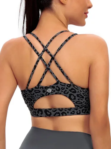 Miniatura 42 de Brasieres deportivos para mujer, con relleno, tipo camiseta sin mangas, sexis, con espalda cruzada, de alto impacto, largos, ideales para practicar