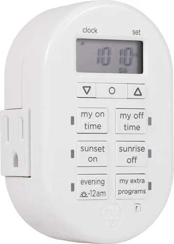 myTouchSmart Simple Set Temporizador digital de 7 días, 2 temporizador de toma de tierra, temporizador de salida interior de salida del sol-puesta