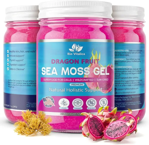 Miniatura 12 de BioVitalica - Gel orgánico de musgo marino irlandés de 12 onzas, fabricado en Estados Unidos, Dr.Sebi Wildcrafted Seamoss - Superalimento vegano