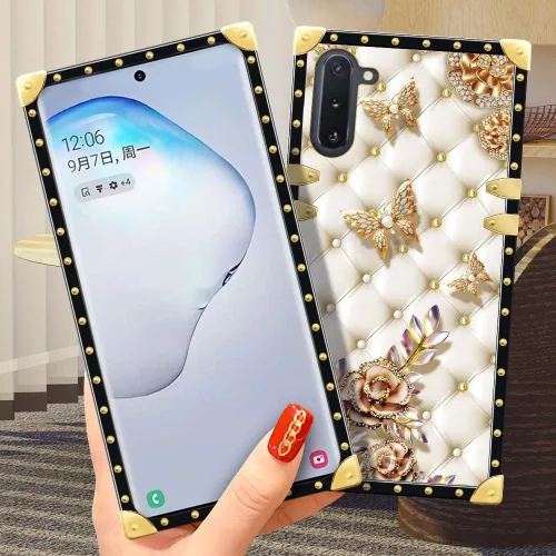 Miniatura 4 de Funda compatible con Samsung Galaxy Note 10, TPU suave de lujo y parte trasera de policarbonato duro para niñas y mujeres, funda protectora a prueba