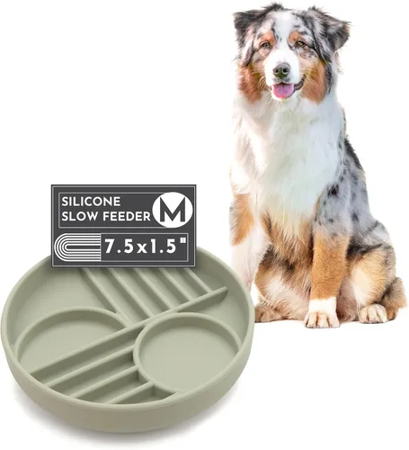Miniatura 12 de Should We Go? Comedero lento para perros y cachorros, cuenco de silicona para comer lentamente, diseño moderno de alfombrilla para lamer, reduce